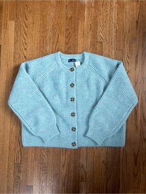 NWT Gap Light Blue Ribbed Button-Front Sweater